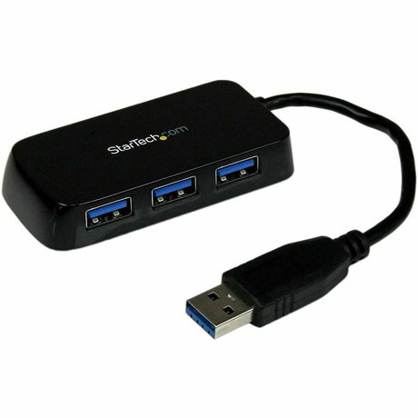 StarTech.com Portable 4 Port SuperSpeed Mini USB 3.0 Hub - 5Gbps - Black — ST4300MINU3B