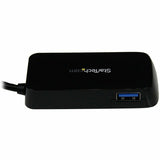 StarTech.com Portable 4 Port SuperSpeed Mini USB 3.0 Hub - 5Gbps - Black — ST4300MINU3B