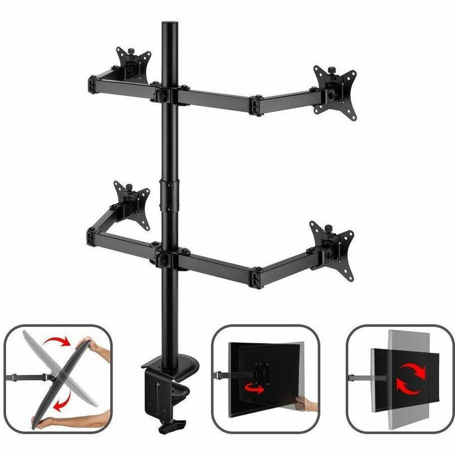 SIIG Articulating Quad Monitor Desk Mount - 13" to 32" — CE-MT0S12-S1
