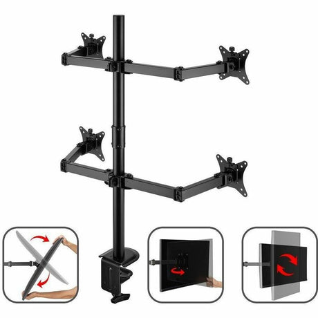 SIIG Articulating Quad Monitor Desk Mount - 13" to 32" — CE-MT0S12-S1