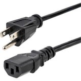 StarTech.com 15ft (4.5m) Computer Power Cord NEMA 5-15P to C13, 10A 125V, 18AWG Black Replacement AC PC Power Cord, TV/Monitor Power Cable — PXT10115