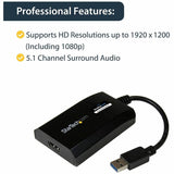 StarTech.com USB 3.0 to HDMI Adapter, DisplayLink Certified, 1920x1200, USB-A to HDMI Display Adapter, External Graphics Card for Mac/PC — USB32HDPRO