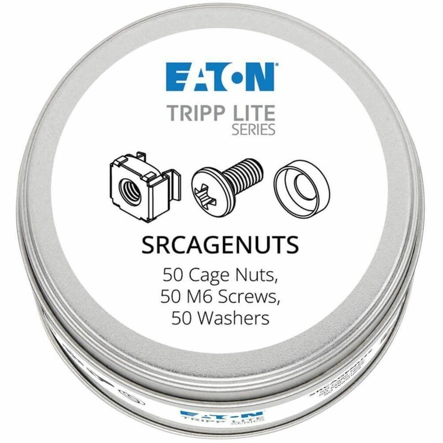 Eaton Tripp Lite Series SmartRack Square Hole Hardware Kit with 50 M6 screws and washers — SRCAGENUTS