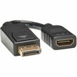 Eaton Tripp Lite Series DisplayPort to HDMI Video Adapter Video Converter (M/F), HDCP, Black, 6 in. (15 cm) — P136-000