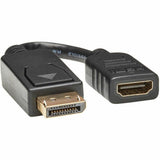 Eaton Tripp Lite Series DisplayPort to HDMI Video Adapter Video Converter (M/F), HDCP, Black, 6 in. (15 cm) — P136-000