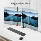 SIIG Articulating Dual Monitor Desk Mount - 13" to 27" — CE-MT0Q11-S1