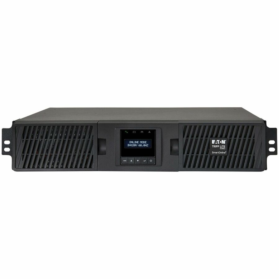 Eaton Tripp Lite Series SmartOnline 1000VA 900W 120V Double-Conversion UPS - 8 Outlets, Extended Run, Network Card Included, LCD, USB, DB9, 2U Rack/Tower — SU1000RTXLCD2UN