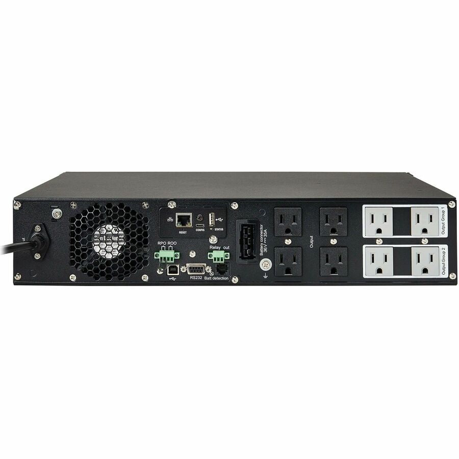 Eaton Tripp Lite Series SmartOnline 1000VA 900W 120V Double-Conversion UPS - 8 Outlets, Extended Run, Network Card Included, LCD, USB, DB9, 2U Rack/Tower — SU1000RTXLCD2UN