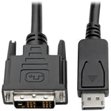 Eaton Tripp Lite Series DisplayPort to DVI Adapter Cable (DP with Latches to DVI-D Single Link M/M), 3 ft. (0.9 m) — P581-003