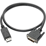 Eaton Tripp Lite Series DisplayPort to DVI Adapter Cable (DP with Latches to DVI-D Single Link M/M), 3 ft. (0.9 m) — P581-003
