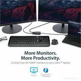 StarTech.com USB-C to Dual HDMI Adapter, USB Type-C Multi-Monitor MST Hub, Dual 4K 30Hz HDMI Laptop Display Extender/Splitter, Windows~ — MSTCDP122HD