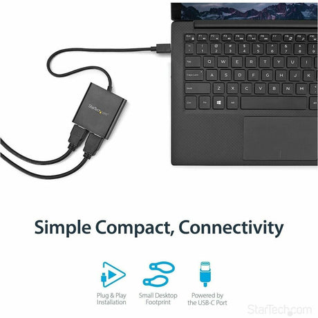 StarTech.com USB-C to Dual HDMI Adapter, USB Type-C Multi-Monitor MST Hub, Dual 4K 30Hz HDMI Laptop Display Extender/Splitter, Windows~ — MSTCDP122HD