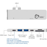 SIIG Thunderbolt 3 USB-C Hub HDMI with Card Reader & PD Adapter - Silver — JU-TB0412-S1