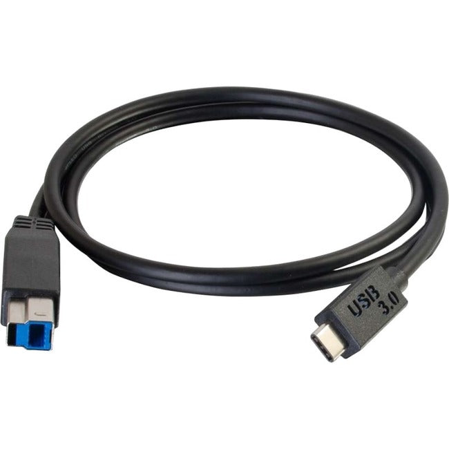 C2G 6ft (1.8m) USB 3.0 (USB 3.1 Gen 1) USB-C to USB-B Cable M/M - Black — 28866