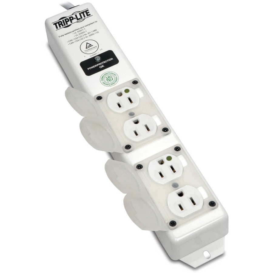 Eaton Tripp Lite Series Safe-IT UL 60601-1 Medical-Grade Surge Protector for Patient-Care Vicinity, 4x Hospital-Grade Outlets, 6 ft. Cord, Antimicrobial Protection — SPS406HGULTRA