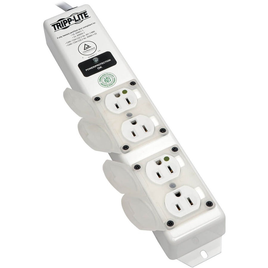 Eaton Tripp Lite Series Safe-IT UL 60601-1 Medical-Grade Surge Protector for Patient-Care Vicinity, 4x Hospital-Grade Outlets, 6 ft. Cord, Antimicrobial Protection — SPS406HGULTRA
