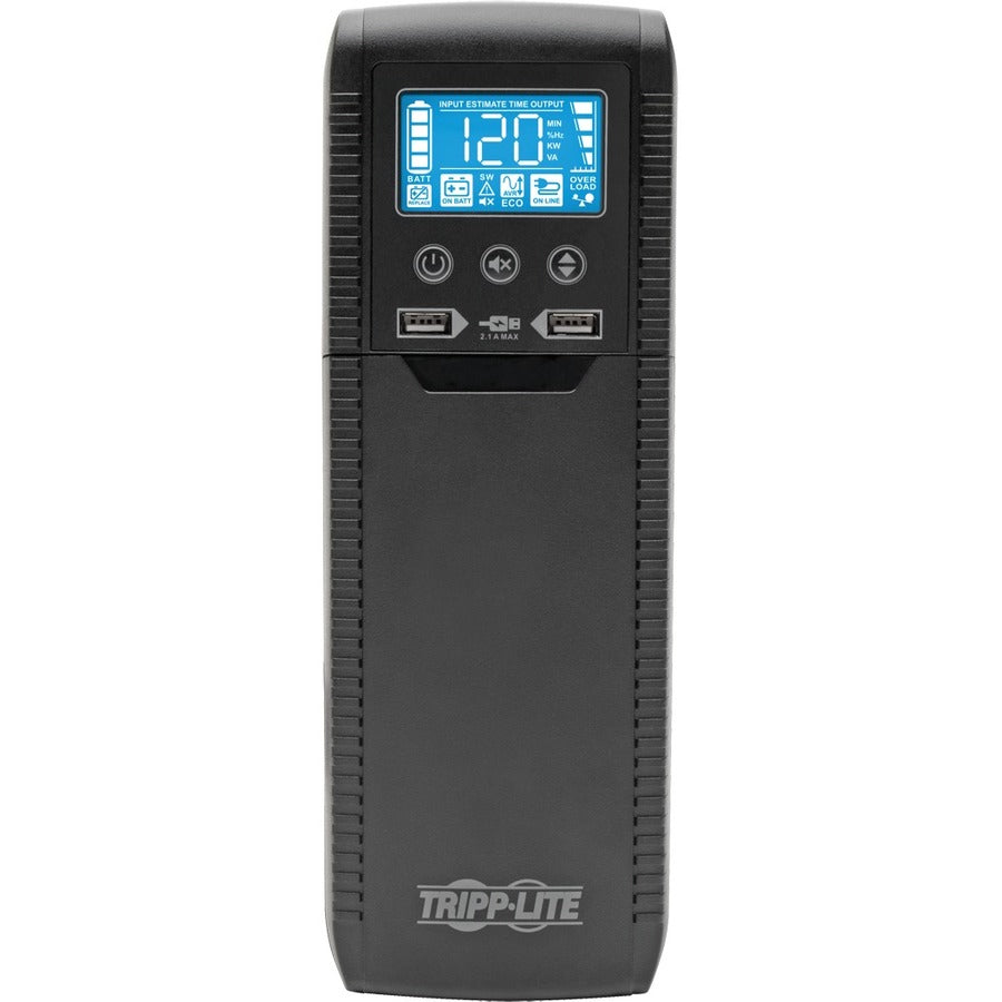 Eaton Tripp Lite Series Line-Interactive UPS with USB and 8 Outlets - 120V, 1000VA, 600W, 50/60 Hz, AVR, ECO Series — ECO1000LCD
