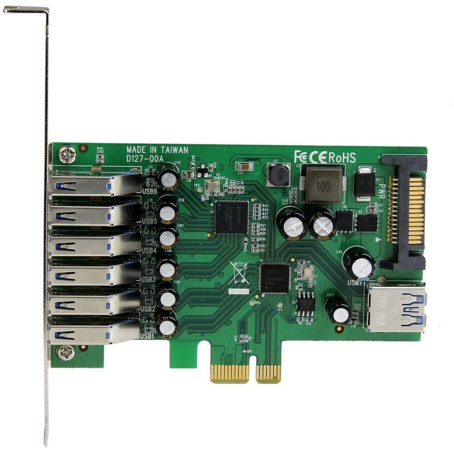 StarTech.com 7 Port PCI Express USB 3.0 Card - 5Gbps - Standard and Low-Profile Design — PEXUSB3S7