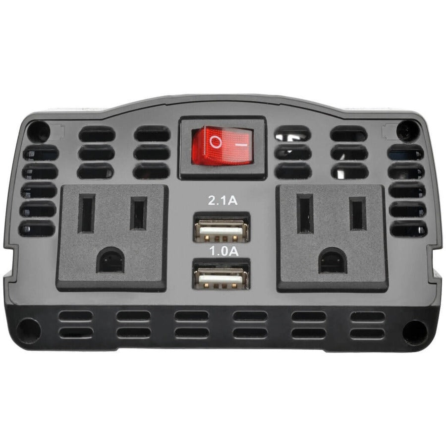 Eaton Tripp Lite Series 375W PowerVerter Ultra-Compact Car Inverter with 2 AC Outlets, 2 USB Charging Ports and Battery Cables — PV375USB