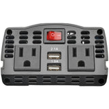 Eaton Tripp Lite Series 375W PowerVerter Ultra-Compact Car Inverter with 2 AC Outlets, 2 USB Charging Ports and Battery Cables — PV375USB