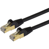 StarTech.com 10ft CAT6a Ethernet Cable - 10 Gigabit Category 6a Shielded Snagless 100W PoE Patch Cord - 10Gb Black UL Certified Wiring/TIA — C6ASPAT10BK