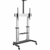 StarTech.com Mobile TV Stand, Heavy Duty Universal TV Cart for 60-100 inch Display (100kg/220lb), Height Adjustable Rolling TV Floor Stand — STNDMTV100