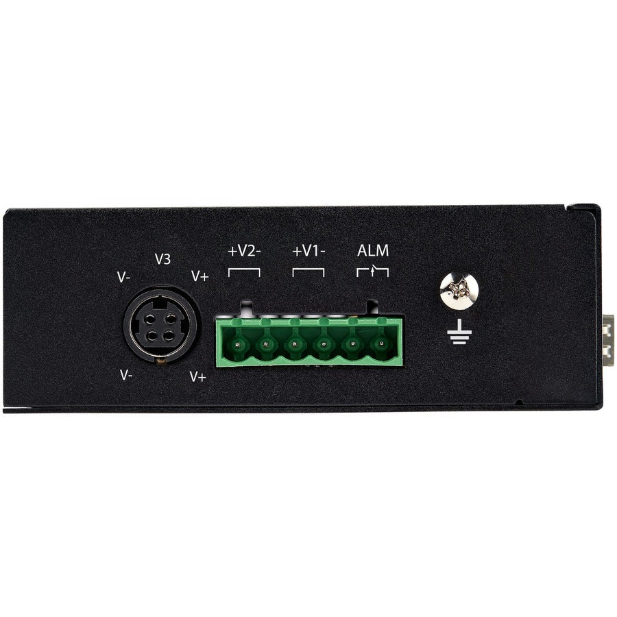StarTech.com Industrial 6 Port Gigabit Ethernet Switch 4 PoE RJ45 +2 SFP Slots 30W PoE+ 48VDC 10/100/1000 Mbps -40C to 75C w/DIN Connector — IES1G52UPDIN