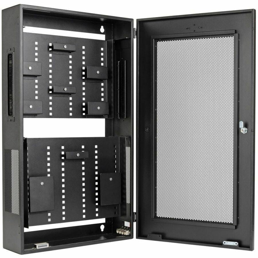 Eaton Tripp Lite Series SmartRack 3U Low-Profile Vertical-Mount Switch-Depth Wall-Mount Structured Wiring Enclosure, Adjustable Equipment Brackets — SRWF6UMOD