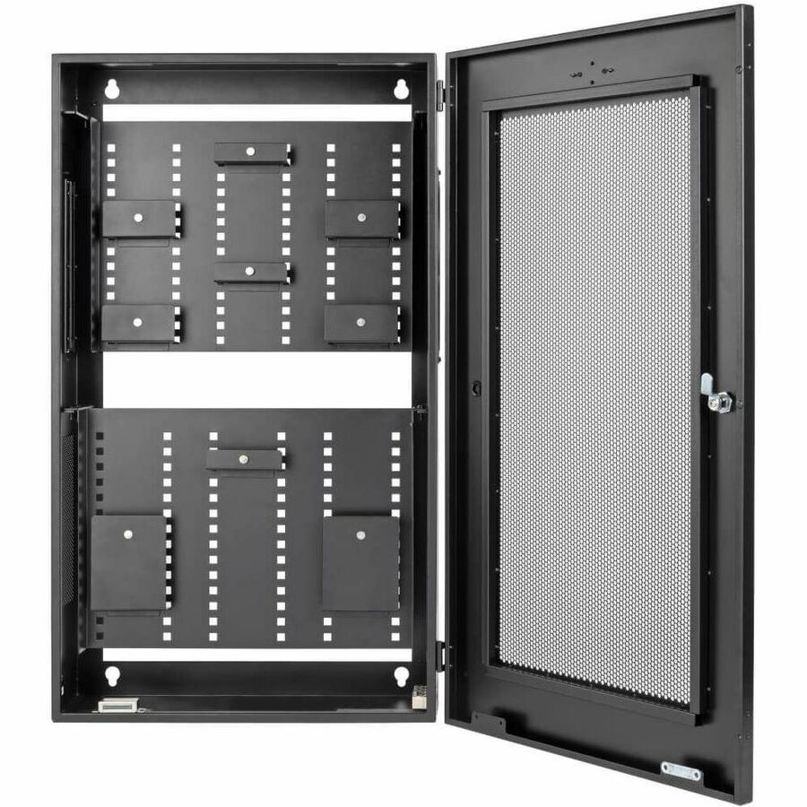 Eaton Tripp Lite Series SmartRack 3U Low-Profile Vertical-Mount Switch-Depth Wall-Mount Structured Wiring Enclosure, Adjustable Equipment Brackets — SRWF6UMOD