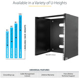 StarTech.com 4U Wall Mount Rack, 14in Deep, 19 inch Wall Mount Network Rack, Wall Mounting Patch Panel Bracket for Switch/IT Equipment — WALLMOUNT4