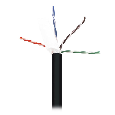 Eaton Tripp Lite Series Cat6/Cat6e 600 MHz Solid-Core Direct-Burial Outdoor-Rated UTP Bulk Ethernet Cable - Black, 1,000 ft. (304.8 m) — N228-01K-BK
