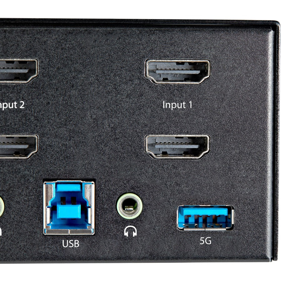 StarTech.com 2 Port Dual Monitor HDMI KVM Switch, 4K 60Hz HDMI 2.0 UHD HDR, 2 Port USB 3.0 Hub, 4x USB HID, Audio, Hotkey Switching, TAA — SV231DHU34K6