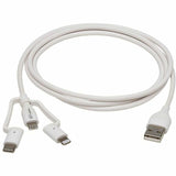 Eaton Tripp Lite Series Safe-IT Universal USB-A to Lightning, USB Micro-B and USB-C Sync/Charge Antibacterial Cable (M/3xM), MFi Certified, White, 4 ft. (1.2 m) — M101AB-004-LMCW