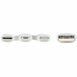 Eaton Tripp Lite Series Safe-IT Universal USB-A to Lightning, USB Micro-B and USB-C Sync/Charge Antibacterial Cable (M/3xM), MFi Certified, White, 4 ft. (1.2 m) — M101AB-004-LMCW