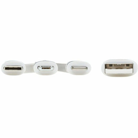Eaton Tripp Lite Series Safe-IT Universal USB-A to Lightning, USB Micro-B and USB-C Sync/Charge Antibacterial Cable (M/3xM), MFi Certified, White, 4 ft. (1.2 m) — M101AB-004-LMCW