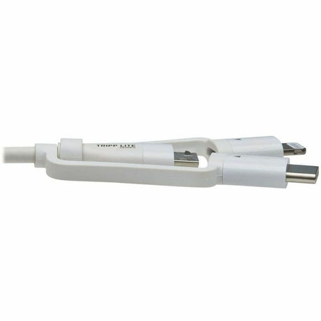 Eaton Tripp Lite Series Safe-IT Universal USB-A to Lightning, USB Micro-B and USB-C Sync/Charge Antibacterial Cable (M/3xM), MFi Certified, White, 4 ft. (1.2 m) — M101AB-004-LMCW