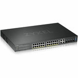 ZYXEL GS2220-28HP 24-Port Gigabit L2+ Managed and Nebula Pro Cloud Managed Switch | 24 PoE+ Ports at 375W with 4 SFP Uplinks — GS2220-28HP