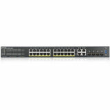 ZYXEL GS2220-28HP 24-Port Gigabit L2+ Managed and Nebula Pro Cloud Managed Switch | 24 PoE+ Ports at 375W with 4 SFP Uplinks — GS2220-28HP
