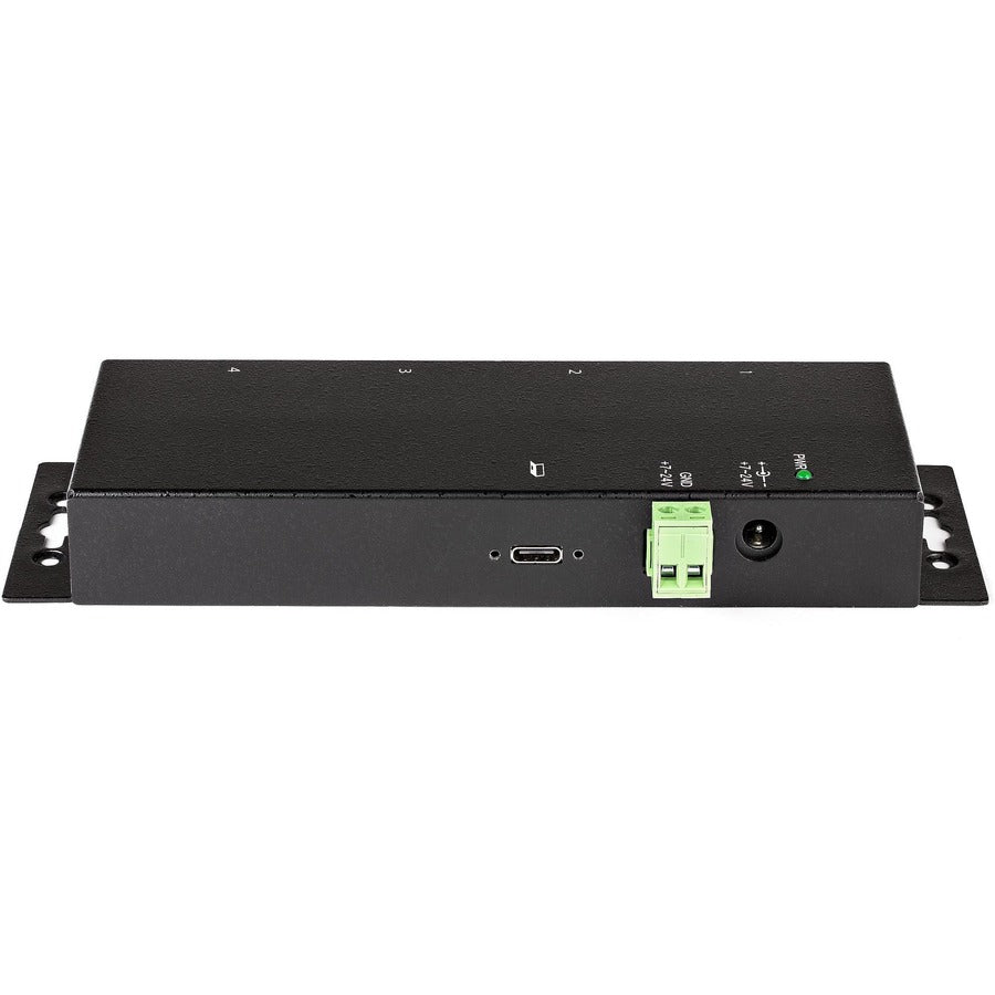 StarTech.com 4 Port USB C Hub 10Gbps, Metal Industrial USB-C Hub, 2x USB-C & 2x USB-A, ESD Surge Protection, Self-Powered USB Type-C Hub — HB31C2A2CME