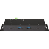 StarTech.com 4 Port USB C Hub 10Gbps, Metal Industrial USB-C Hub, 2x USB-C & 2x USB-A, ESD Surge Protection, Self-Powered USB Type-C Hub — HB31C2A2CME