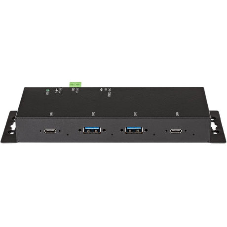 StarTech.com 4 Port USB C Hub 10Gbps, Metal Industrial USB-C Hub, 2x USB-C & 2x USB-A, ESD Surge Protection, Self-Powered USB Type-C Hub — HB31C2A2CME