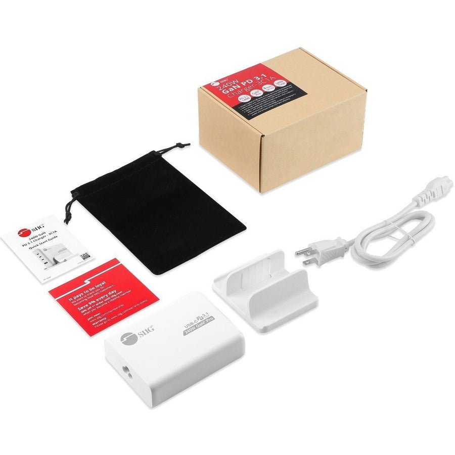 SIIG 240W GaN PD 3.1 Charger - 3C1A — AC-PW1X11-S1