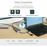 StarTech.com USB to Dual HDMI Adapter, USB A/C to 2x HDMI Displays (1x 4K30, 1x 1080p), USB 3.0 to HDMI Converter, 4in/11cm Cable, Win/Mac — 107B-USB-HDMI