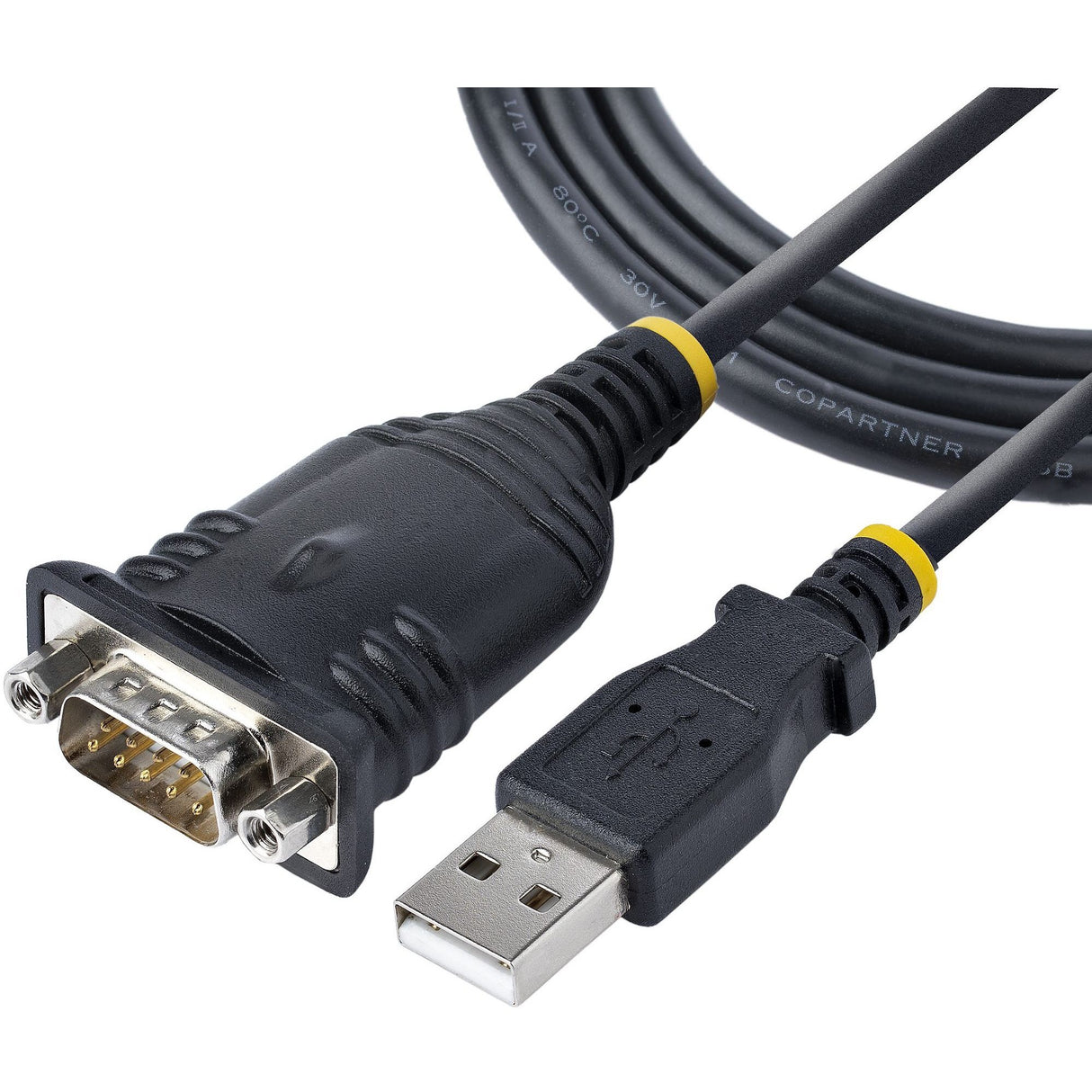 StarTech.com 3ft (1m) USB to Serial Cable, DB9 Male RS232 to USB Converter, USB to Serial Adapter, COM Port Adapter with Prolific IC — 1P3FP-USB-SERIAL