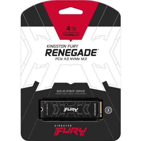 Kingston FURY Renegade 4 TB Solid State Drive - M.2 2280 Internal - PCI Express NVMe (PCI Express NVMe 4.0 x4) — SFYRD/4000G