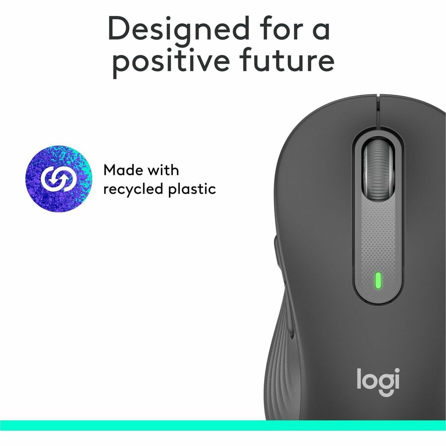 Logitech Signature M650 Wireless Mouse - For Small to Medium Sized Hands, 2-Year Battery, Silent Clicks, Bluetooth, Graphite — 910-006250