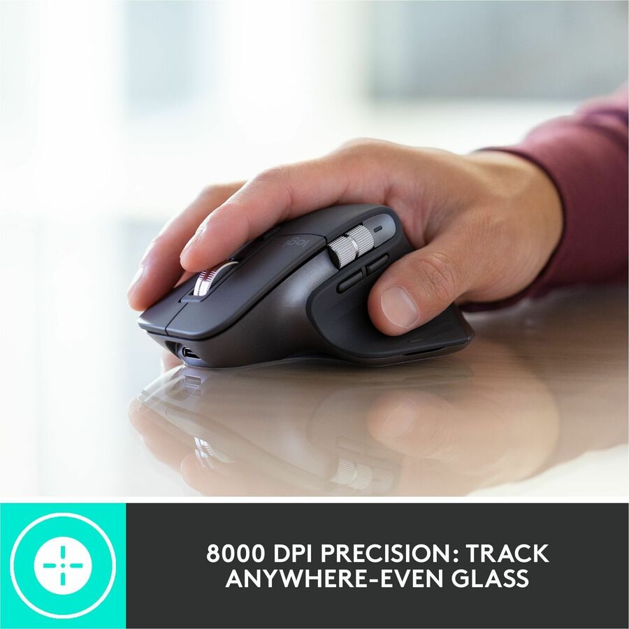 Logitech MX Master 3S for Business, Wireless Mouse with Quiet Clicks, 8K DPI, Logi Bolt USB Receiver, Graphite — 910-006581