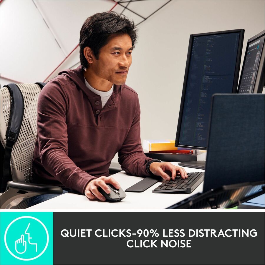 Logitech MX Master 3S for Business, Wireless Mouse with Quiet Clicks, 8K DPI, Logi Bolt USB Receiver, Graphite — 910-006581