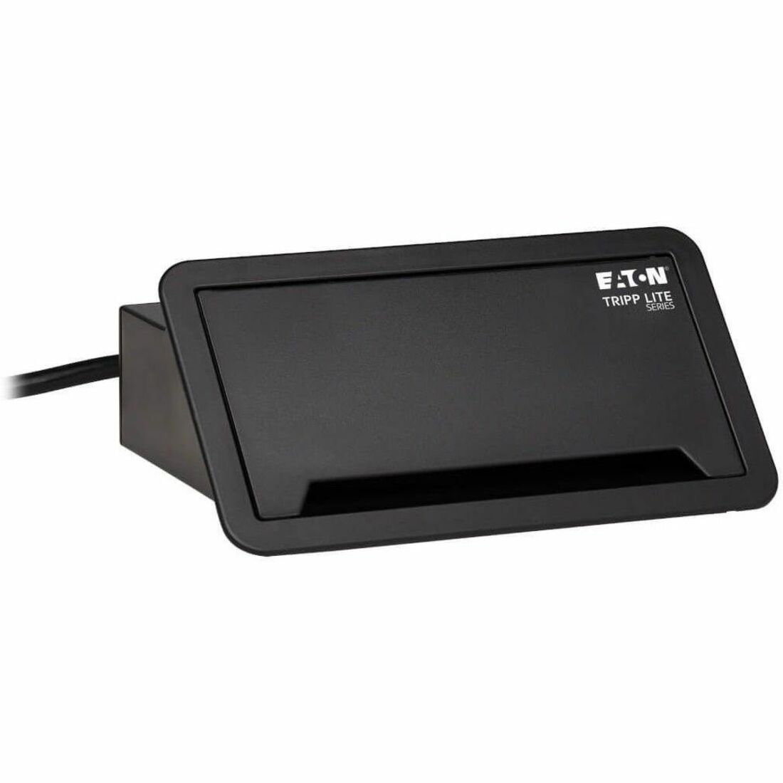 Eaton Tripp Lite Series Power It! 2-Outlet In-Desk Power and Charging Dock - 4x USB-A, USB-B, HDMI, RJ11, RJ45, 10 ft. Cord, Antimicrobial Protection, Black — PS222DATAM