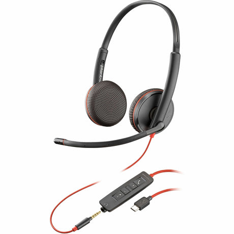 Poly Blackwire 3225 Stereo Headset +USB-C/A Adapter TAA — 8M3X7AA#ABA